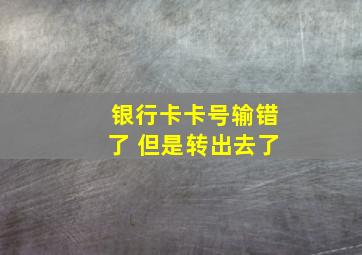 银行卡卡号输错了 但是转出去了